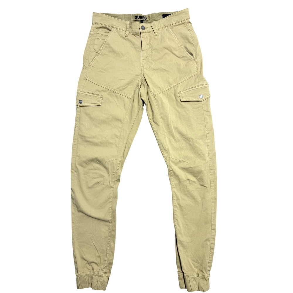 Guess Pants Mens 30x31 Khaki Slim New Kombat Cargo Jogger‎ Cotton Tapered M4D81A